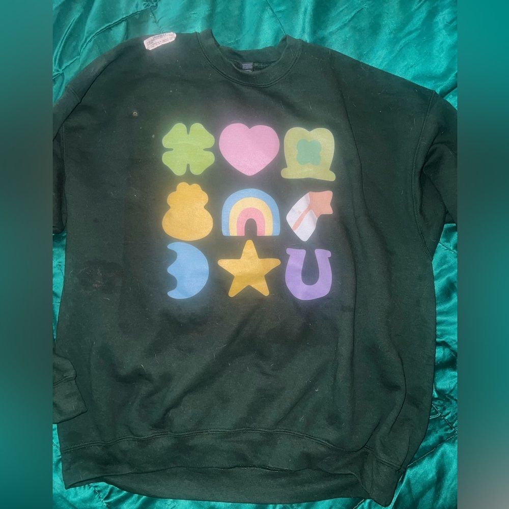 Dark Green Lucky Charms sweatshirt